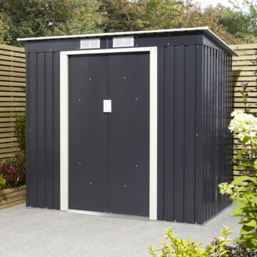Savannah 6x4 Metal Pent Shed | Dark Grey