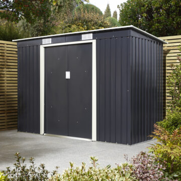 Savannah 8x4 Metal Pent Shed | Dark Grey
