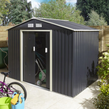 Savannah 8×6 Metal Apex Shed | Dark Grey