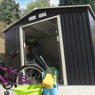 Savannah 8×6 Metal Apex Shed | Dark Grey