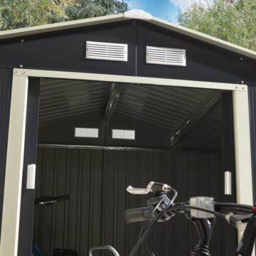 Savannah 8×6 Metal Apex Shed | Dark Grey