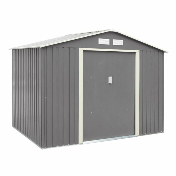 Savannah 8x6 Metal Apex Shed | Light Grey