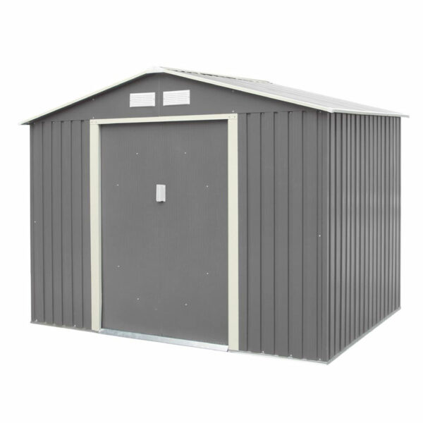 Savannah 8x6 Metal Apex Shed | Light Grey