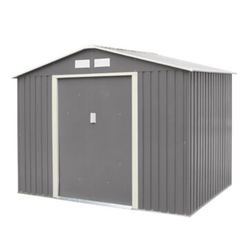 Savannah 10×8 Metal Apex Shed | Light Grey