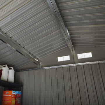 Savannah 8×6 Metal Apex Shed | Light Grey