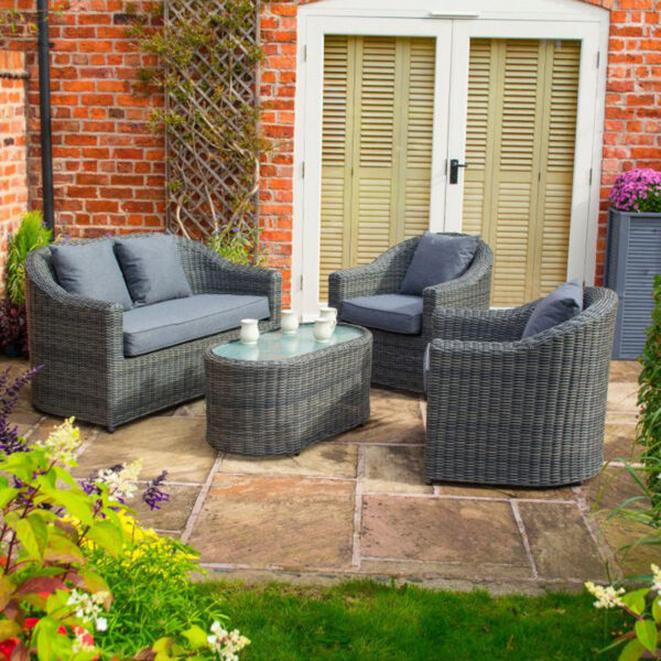 Valencia Rattan Sofa Set | Grey Weave