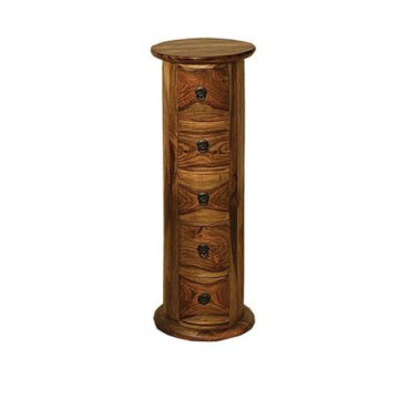 Surat Sheesham 5 Drawer Round Chest