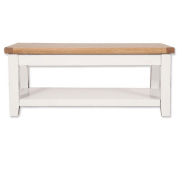 Norfolk White Coffee Table | Oak Top