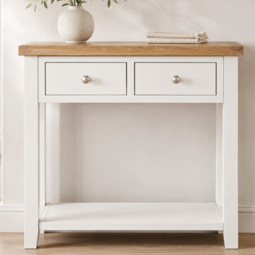 Norfolk White 2 Drawer Console Table