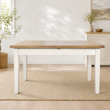 Norfolk White Extending Dining Table | Oak Top | 160 - 210cm