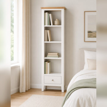 Norfolk White Slim Painted Bookcase