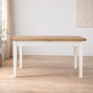 Norfolk White Extending Dining Table | Oak Top | 120 - 160cm
