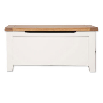 Norfolk White Blanket Box | Oak Tops | Assembled
