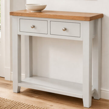 Norfolk French Grey 2 Drawer Console Table