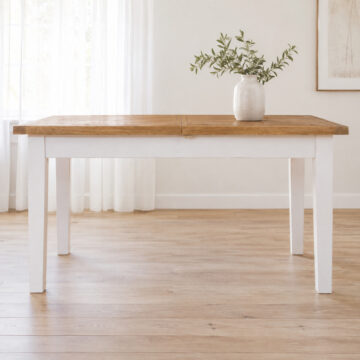 Norfolk French Grey Extending Dining Table | Oak Top | 120 - 160cm