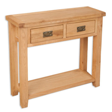 Norfolk Natural Oak 2 Drawer Console Table