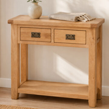 Norfolk Natural Oak 2 Drawer Console Table