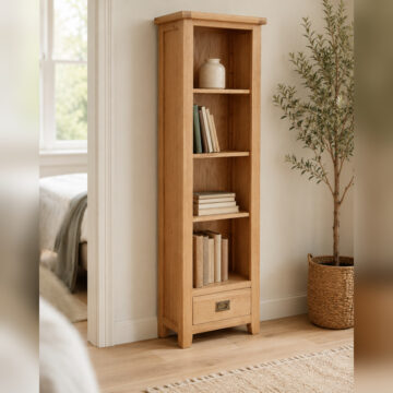 Norfolk Natural Oak Slim Oak Bookcase