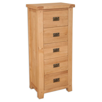 Norfolk Natural Oak 5 Drawer Tall Chest