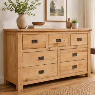 Norfolk Natural Oak 7 Drawer Wide Chest