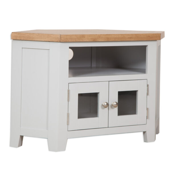 Norfolk French Grey Glazed Corner TV Cabinet
