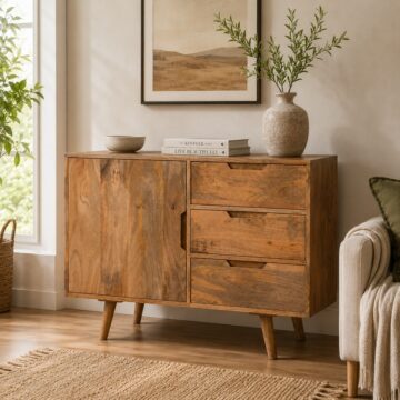 Delmas Mango Wood 1 Door 3 Drawer Small Sideboard