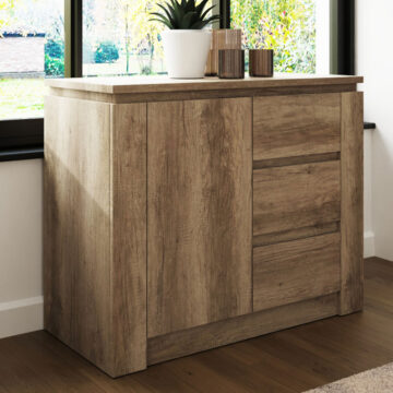 Valley 1 Door Sideboard with Drawers | Oak Finish
