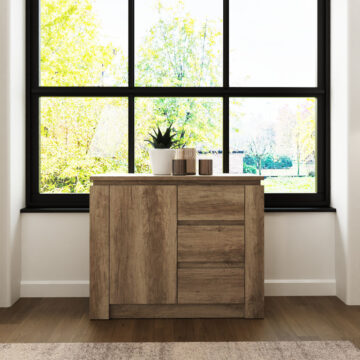 Valley 1 Door Sideboard with Drawers | Oak Finish