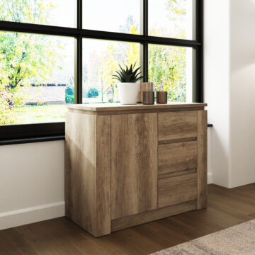 Valley 1 Door Sideboard with Drawers | Oak Finish