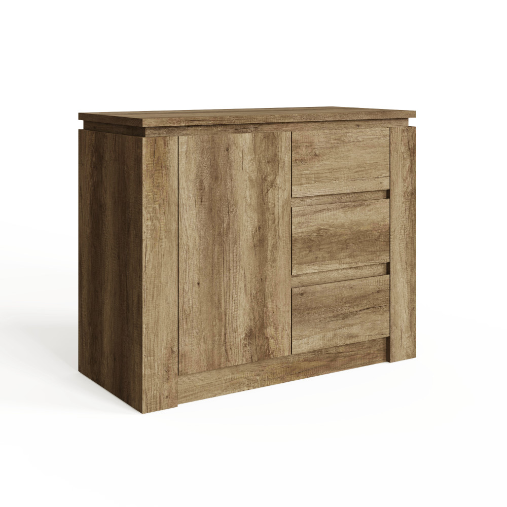 Valley 1 Door Sideboard with Drawers | Oak Finish