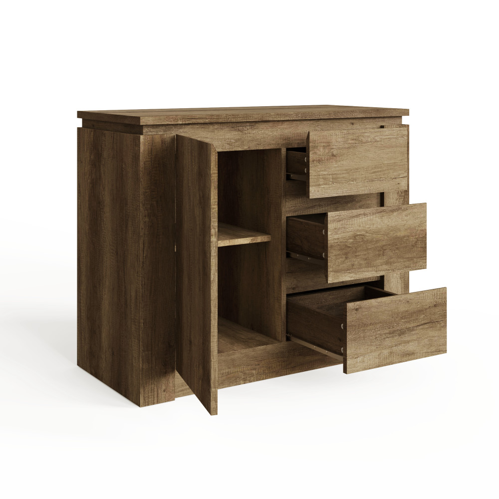 Valley 1 Door Sideboard with Drawers | Oak Finish