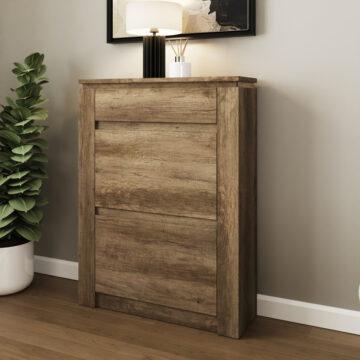 Valley Shoe Cabinet | Oak Finish