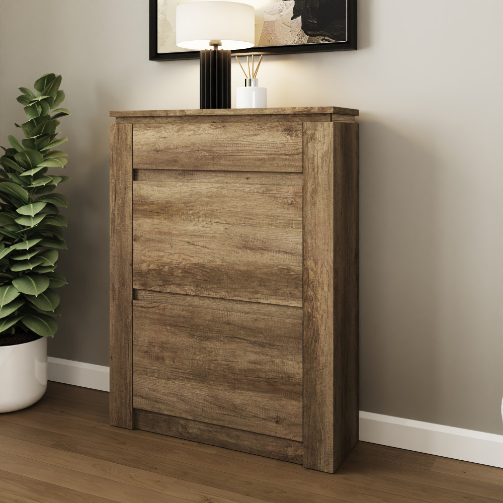 Valley Shoe Cabinet | Oak Finish