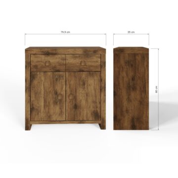 Maluku 2 Door Sideboard with Drawers | Mango Finish