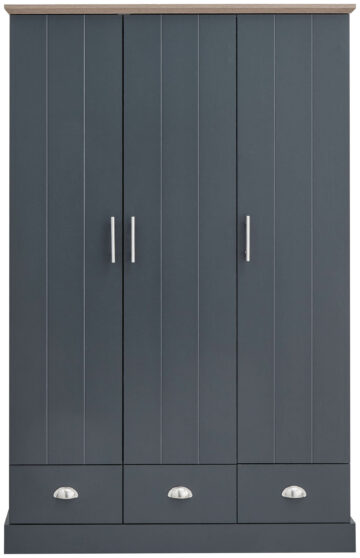 Oban Slate Blue 3 Door Wardrobe with Drawers