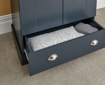Oban Slate Blue 2 Door Wardrobe with Drawer