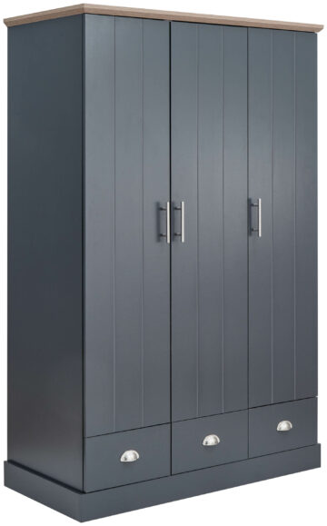 Oban Slate Blue 3 Door Wardrobe with Drawers