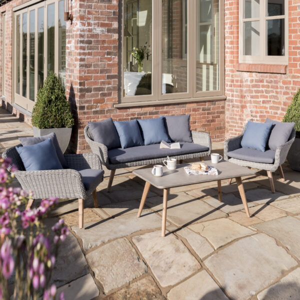 Midori Rattan Lounge Sofa Set | Grey