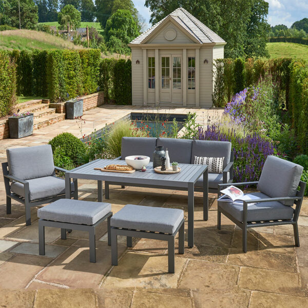 Gold Coast Lounge Set With Standard Table Dark Grey Oak World