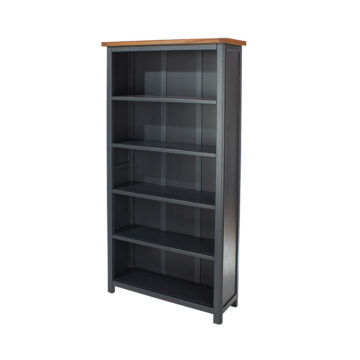 Stirling Midnight Blue Tall Bookcase | Antique Oak Effect Wax