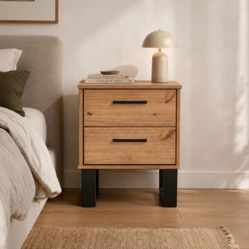 Mowbray Pine 2 Drawer Bedside Cabinet