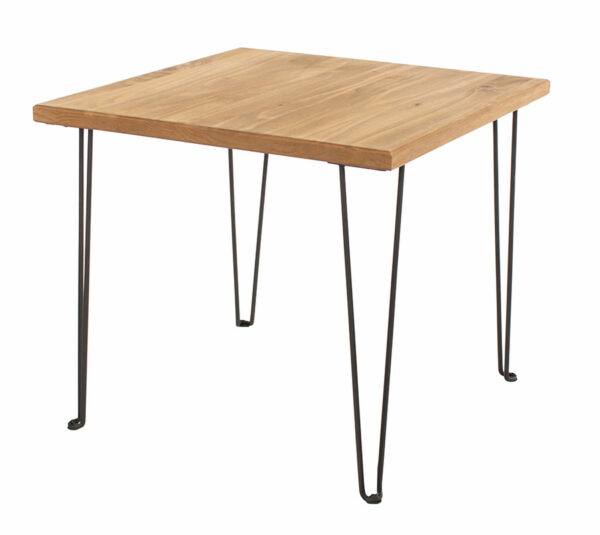 Avila Pine Standard Lamp Table | Antique Waxed Pine | Black | Self Assembly