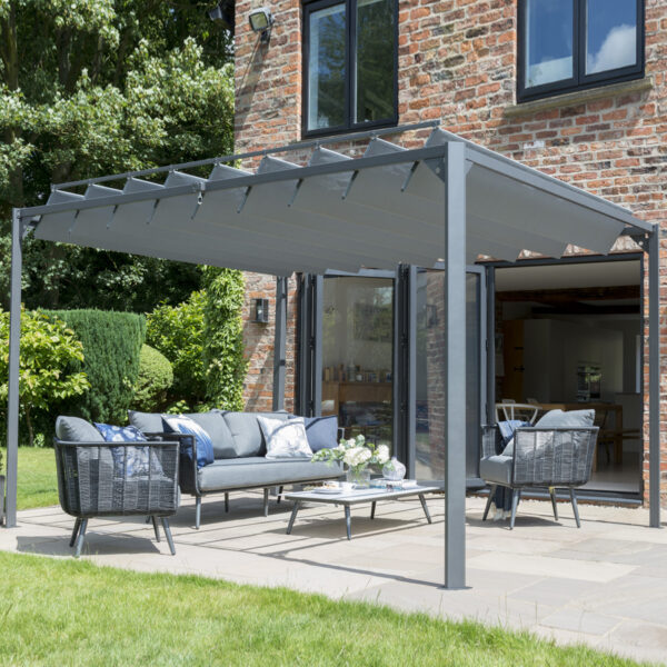 Pandora Leaf Pergola 3x3.6m | Grey