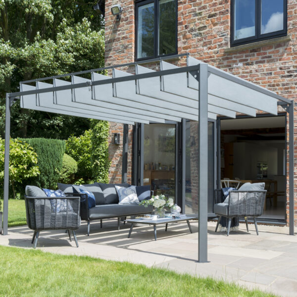 Pandora Leaf Pergola 3x3.6m | Grey
