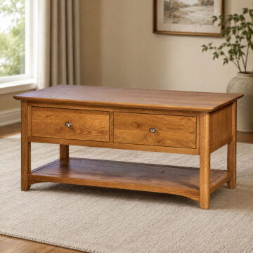 Wellington Oak 2 Drawer Coffee Table | Assembled