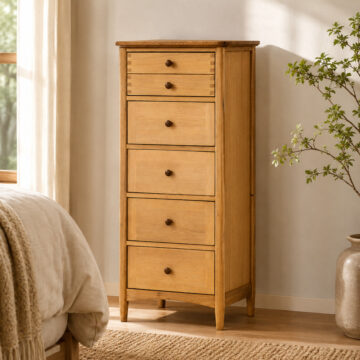 Utah Oak 5 Drawer Wellington Chest