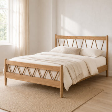 Utah Oak 4'6 High Foot End Double Bed