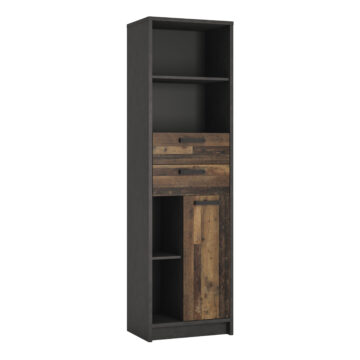 Ingles Dark Grey Bookcase | Walnut Finish