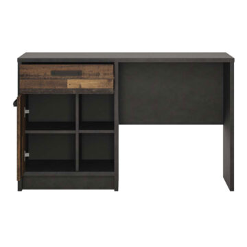 Ingles Dark Grey 1 Door 1 Drawer Desk | Walnut Finish