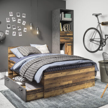 Ingles Dark Grey Bookcase | Walnut Finish